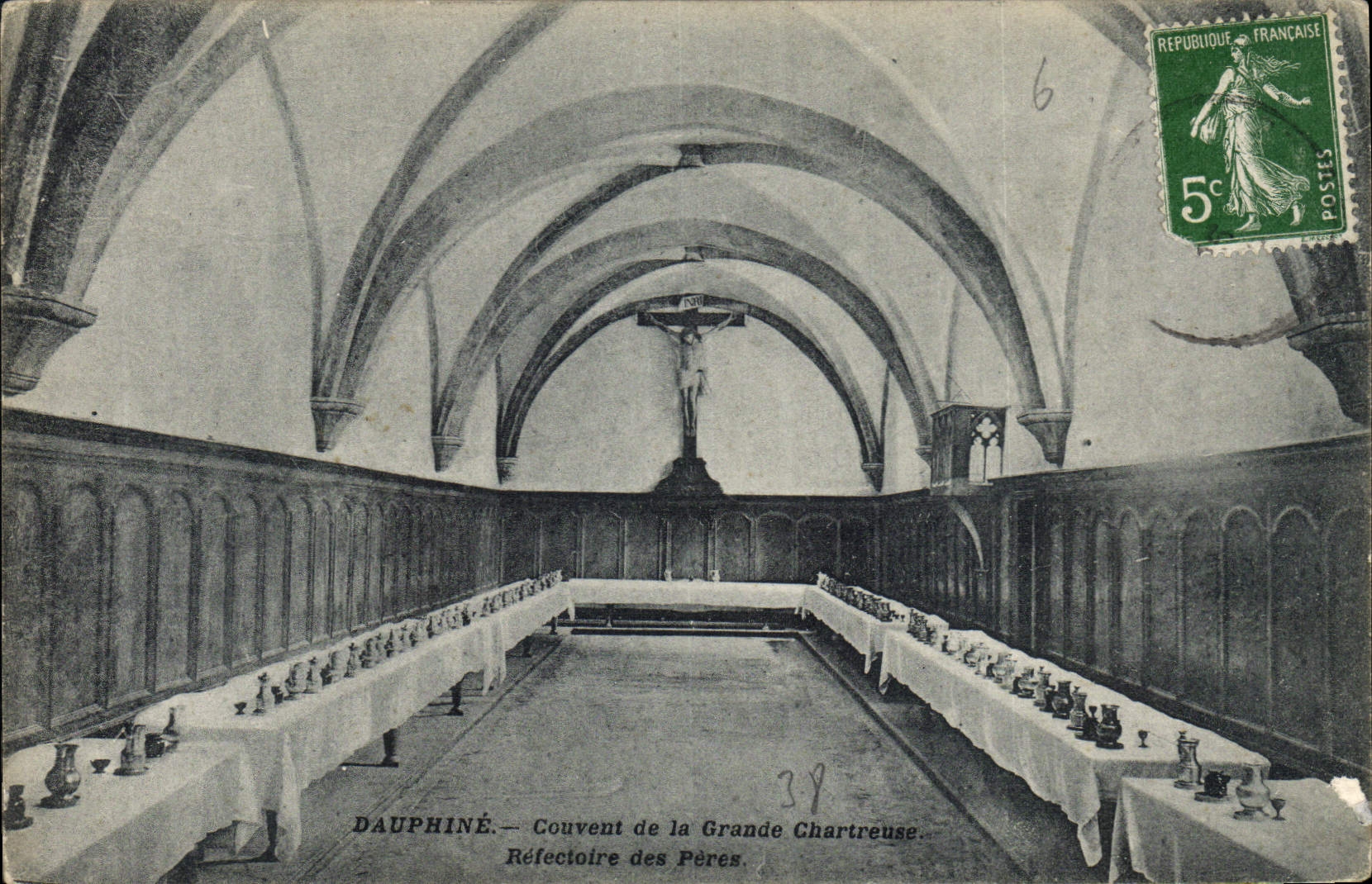 Dauphiné — Couvent de la Grande Chartreuse. Réfectoire des Pères.