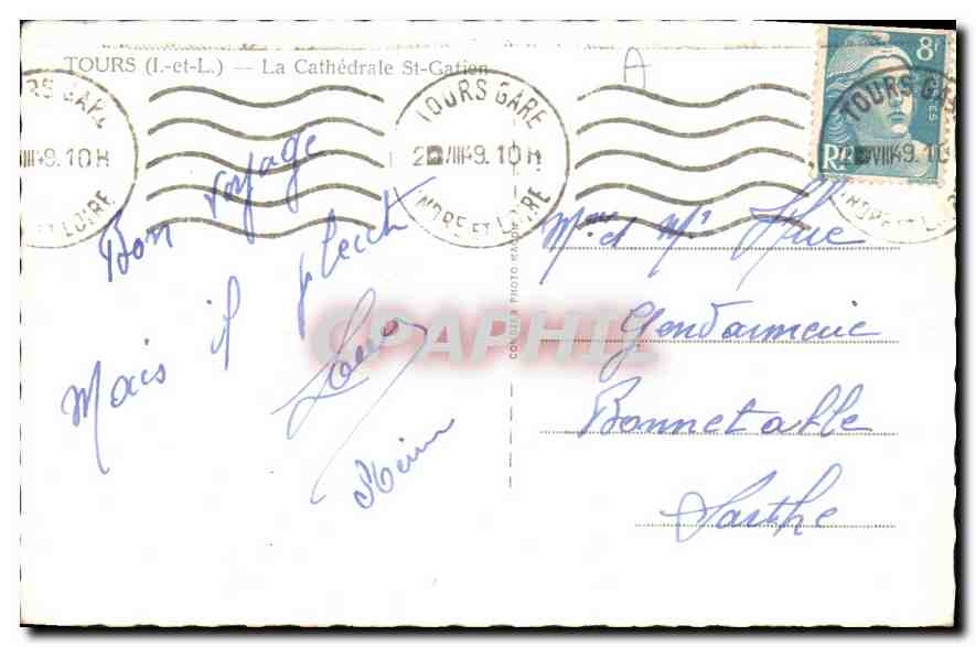 CPA Tours La Cathedrale St Gation  — Rückseite