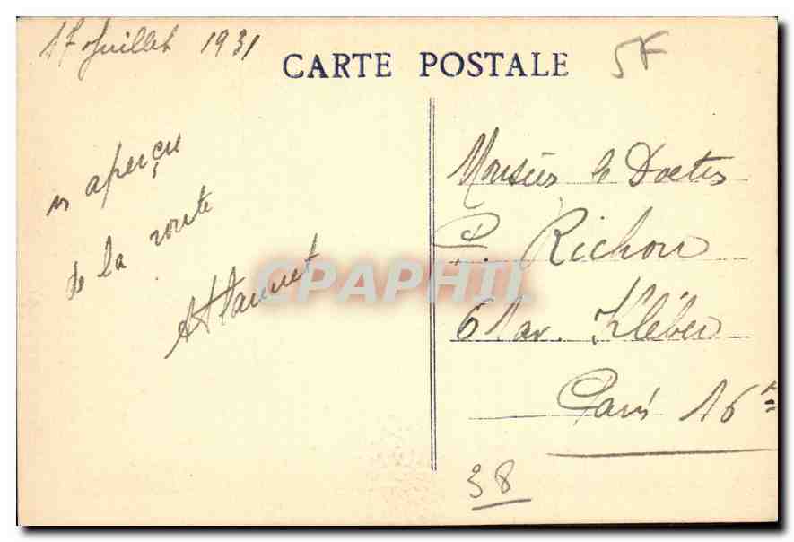 Dauphiné — Route de Saint-Christophe-en-Oisans et le Vénéon, au loin les Fétoules — E. R. n° 1175 — Verso