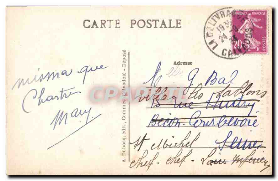CPA Aux pleds ND de La Delivrande  — Verso