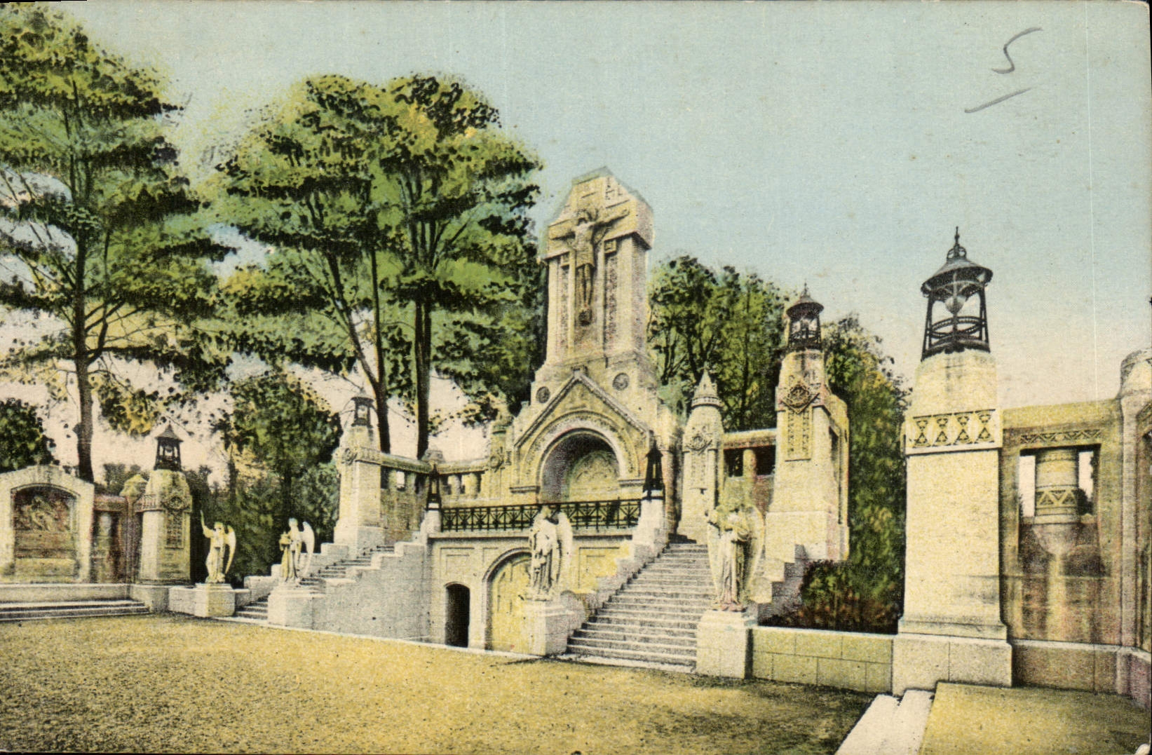 Lisieux — Le Chemin de Croix — Vue d'ensemble prise de la dernière terrasse