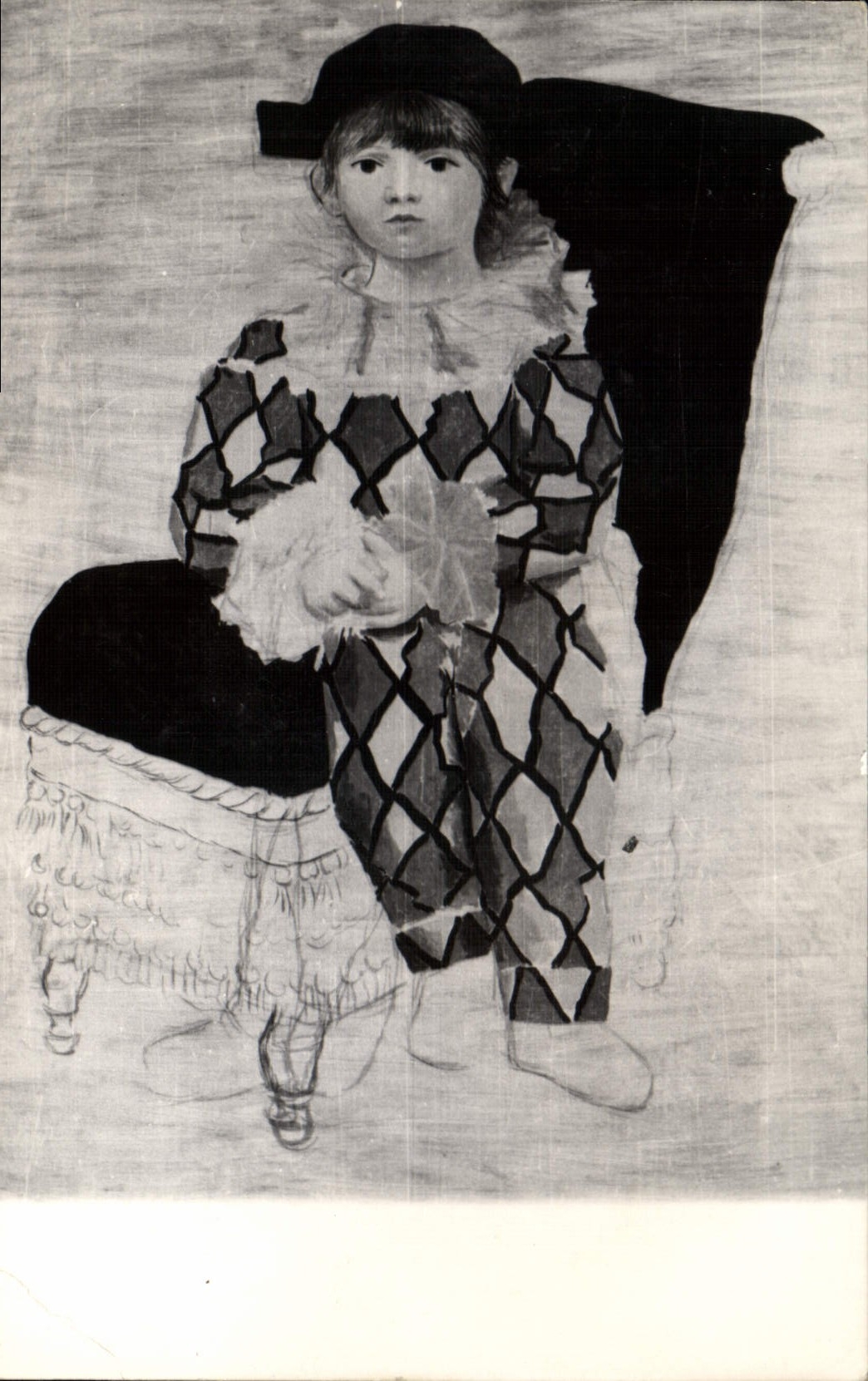 Enfant en costume de jester — exposition Picasso — Rome, mai-juin 1953 - Anverso