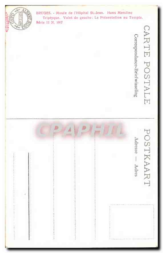 CPA Bruges Musee de l'Hopital St Jean  — Verso
