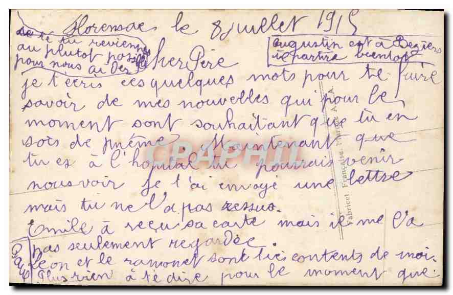 CPA Homme — Rückseite