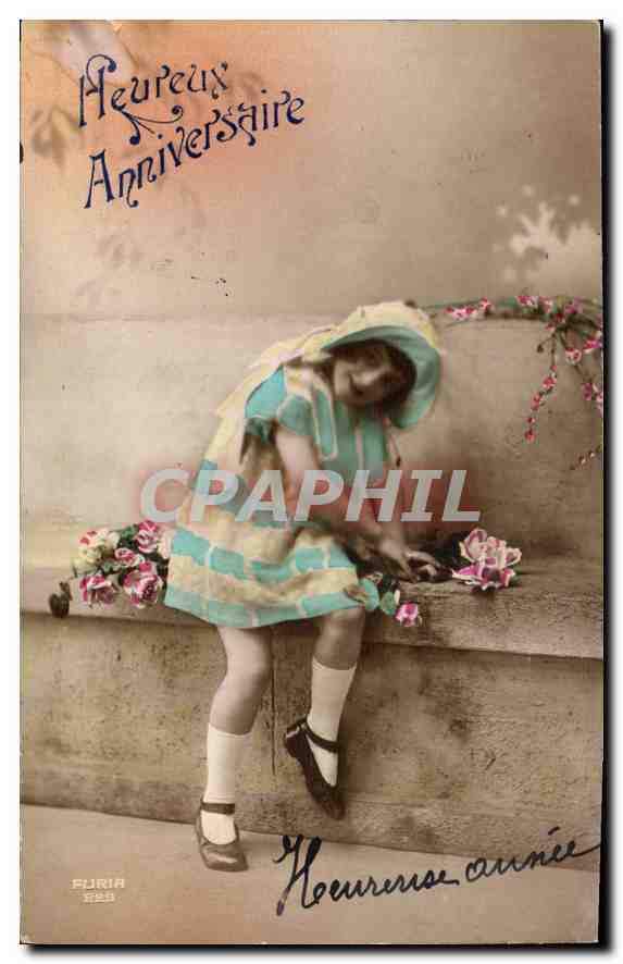 CPA Heureux Anniversaire Enfant