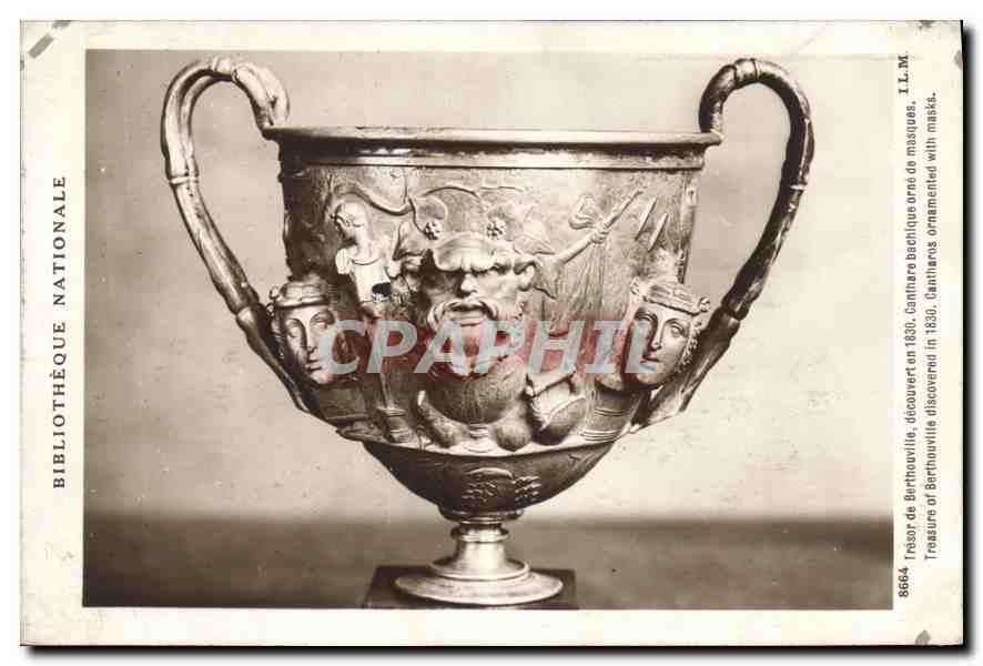 CPA Tresor de Berthouville decouvert en 1830 Canthare bachique orne de masques 