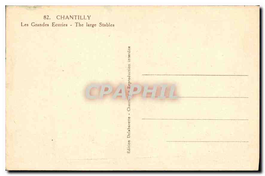 CPA Chantilly les grandes ecuries  — Rückseite