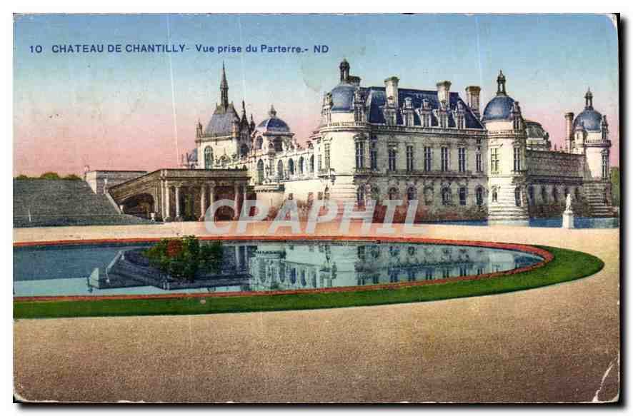 CPA Chateau de Chantilly vue prise du Parterre 