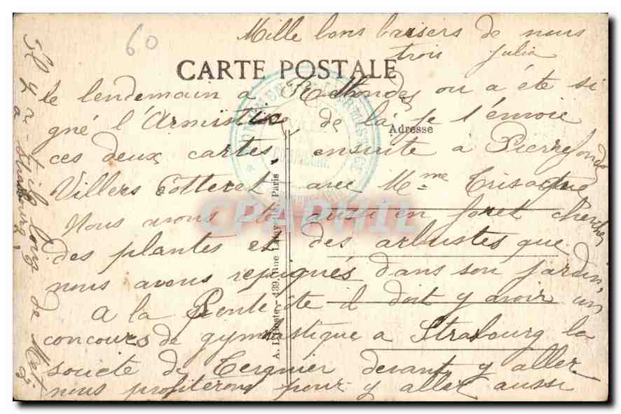 CPA Foret de Compiegne le Monument de l'Armistice pres Rethonses  — Rückseite