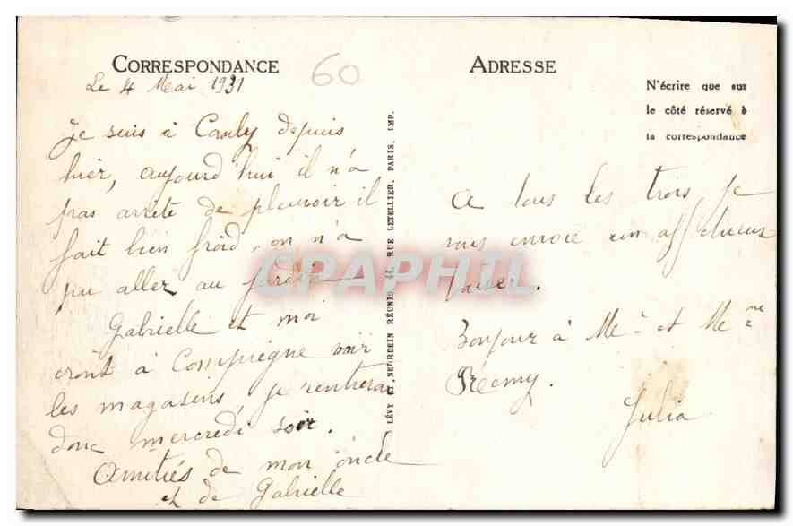 Compiègne — Place de l'Hôtel de Ville — LL, n° 461 — Rückseite