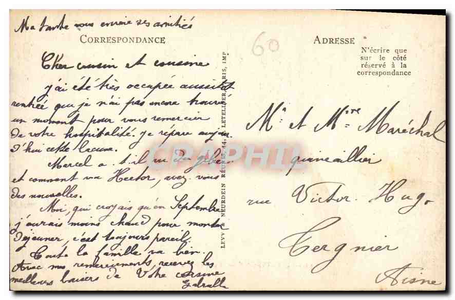 CPA Compiegne le Chateau  — Verso