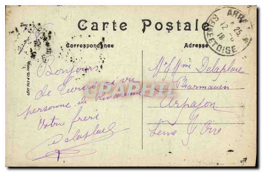 CPA Tours Hotel Gouin Rue du Commerce  — Verso