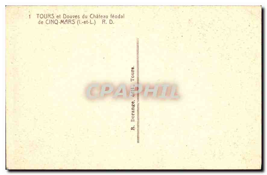 CPA Tours et Douves du Chateau feodal de Cinq Mars I et L  — Rückseite