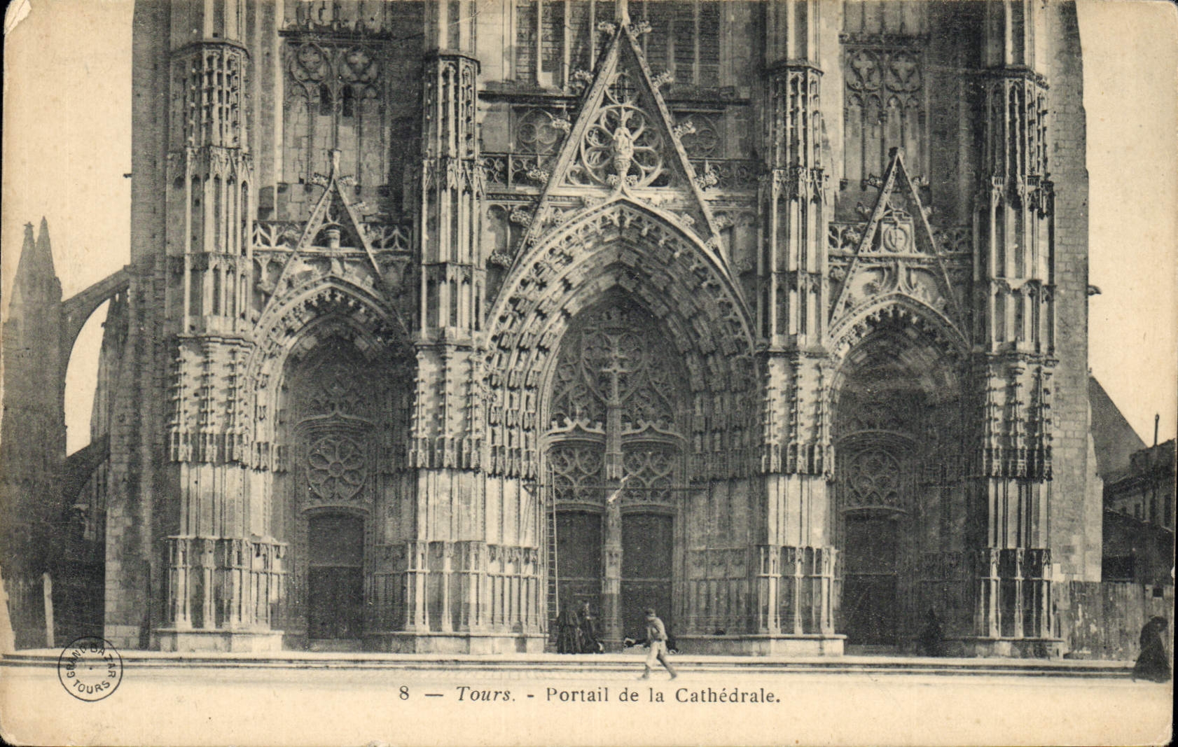 CPA Tours Portail de la Cathedrale 