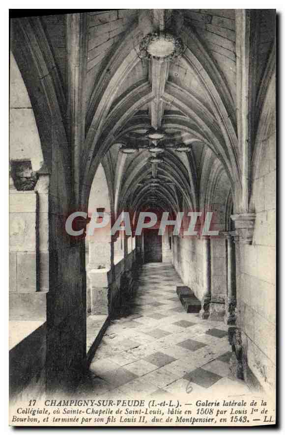 CPA Champigny sur Veude I et L Galerie laterale de la Collegiale ou Sainte Chapelle de Saint Louis b
