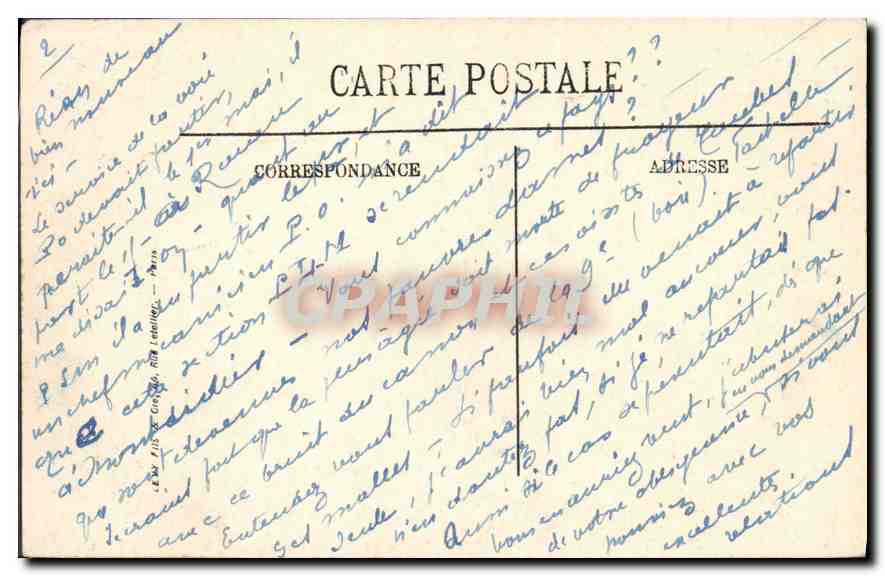 CPA Tours le nouvel hotel de ville et la rue nationale  — Rückseite
