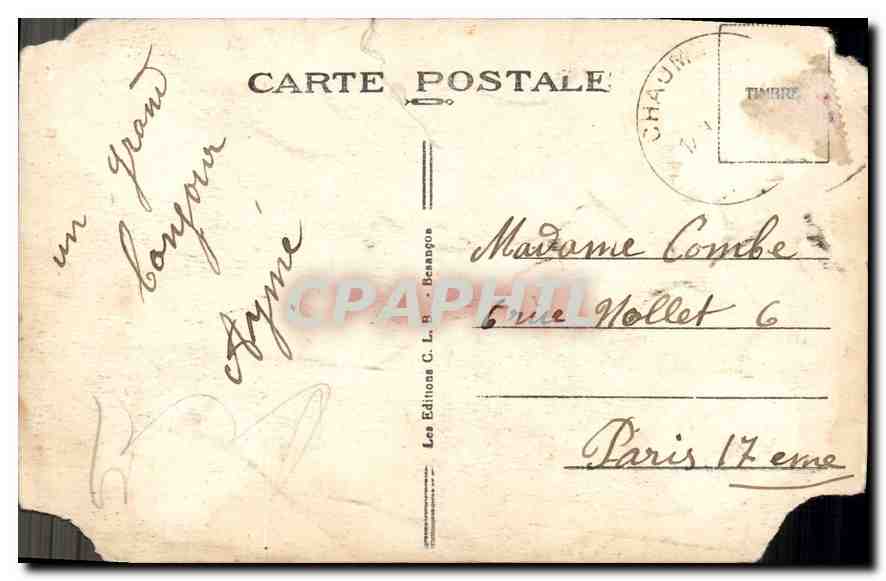 Les Deux-Fays (Jura) — L'Etang Mouille Jambe — Éditeur C. L. B. Beaunogs, n° 33538 — Verso