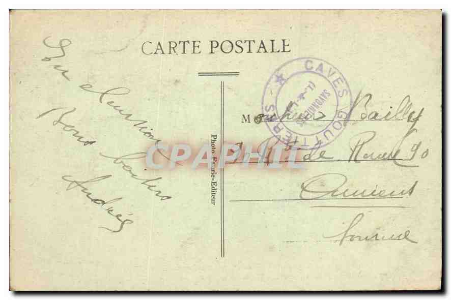 CPA Les Grottes de Savonnieres I et L Ttalactites et pierres druidigues  — Rückseite