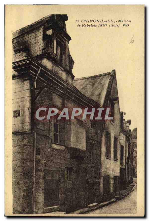 CPA Chinon I et L Maison de Rabelais XV siecle 