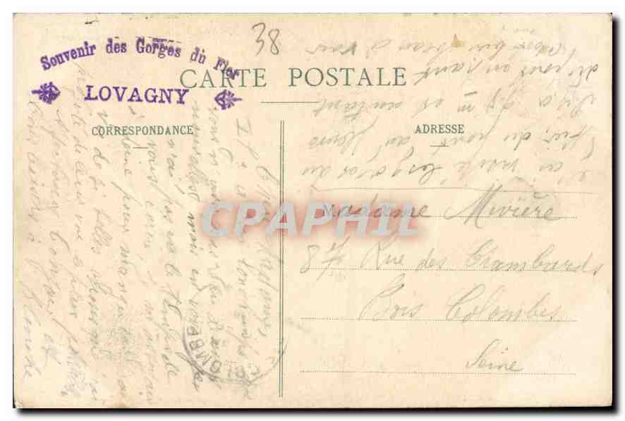 CPA Environs d'Annecy gorges du Fier Lovagny — Verso