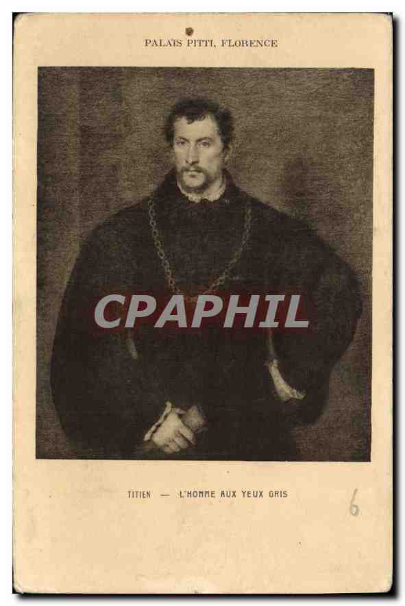 CPA Palais Pitti Florence Titien l'Homme aux yeux gris 