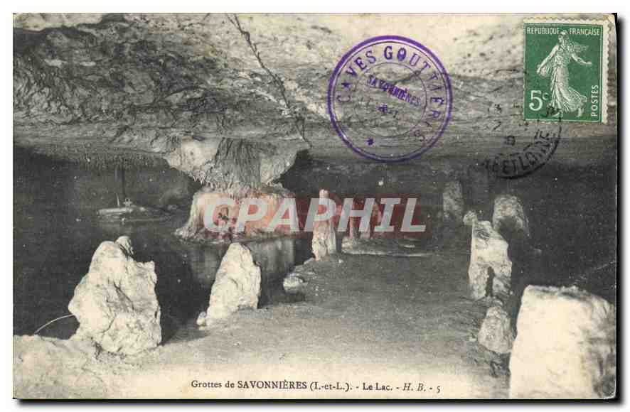 CPA Grottes de Savonnieres I et L le Lac 