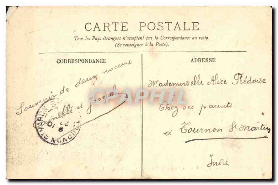 CPA Loches la Collegiale Saint Ours et la Tour Saint Antoine  — Verso