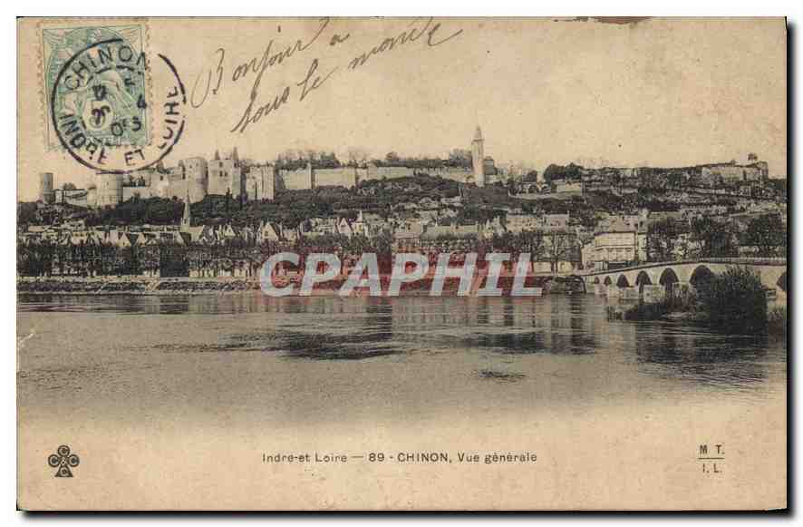 CPA Indre et Loire Chinon vue generale 