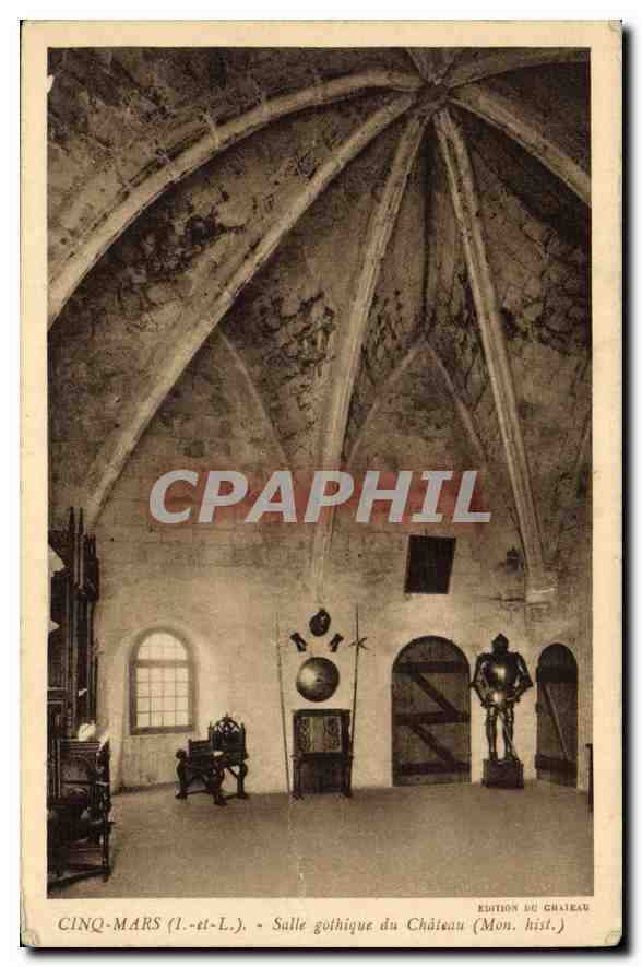 CPA Cinq Mars I et L Salle gothique du Chateau Mon hist 