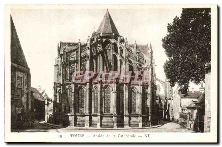CPA Tours Abside de la Cathedrale 
