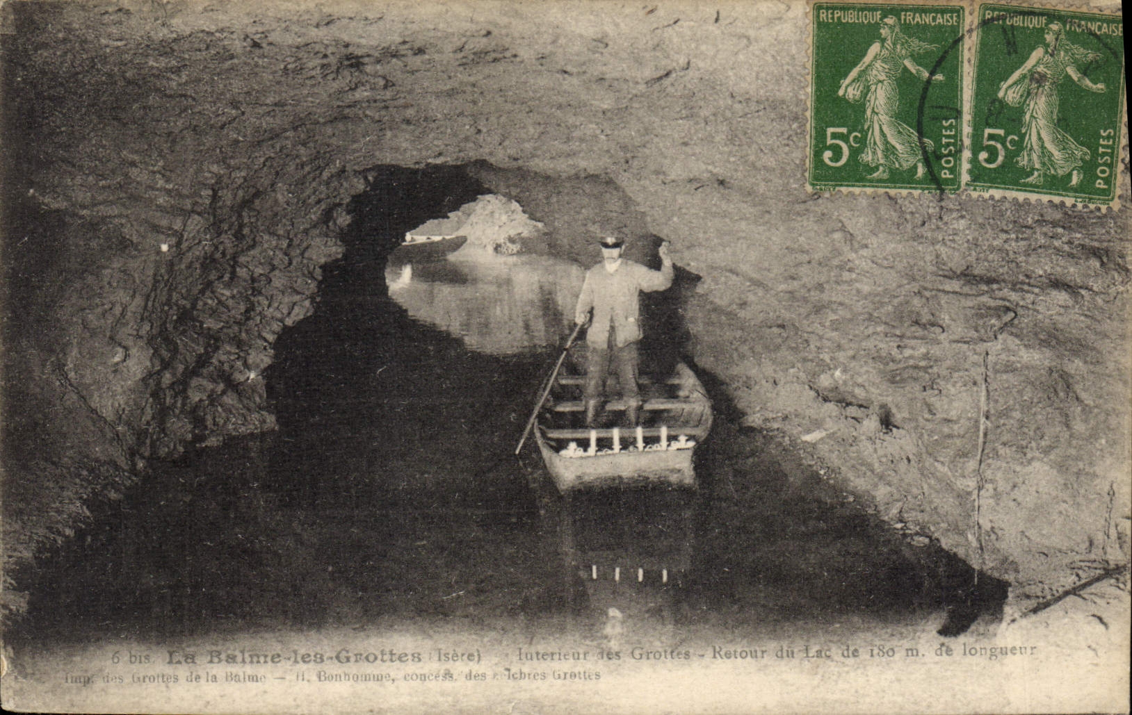 CPA La Balme les Grottes Isere Interieur les Grottes retour du Lac 