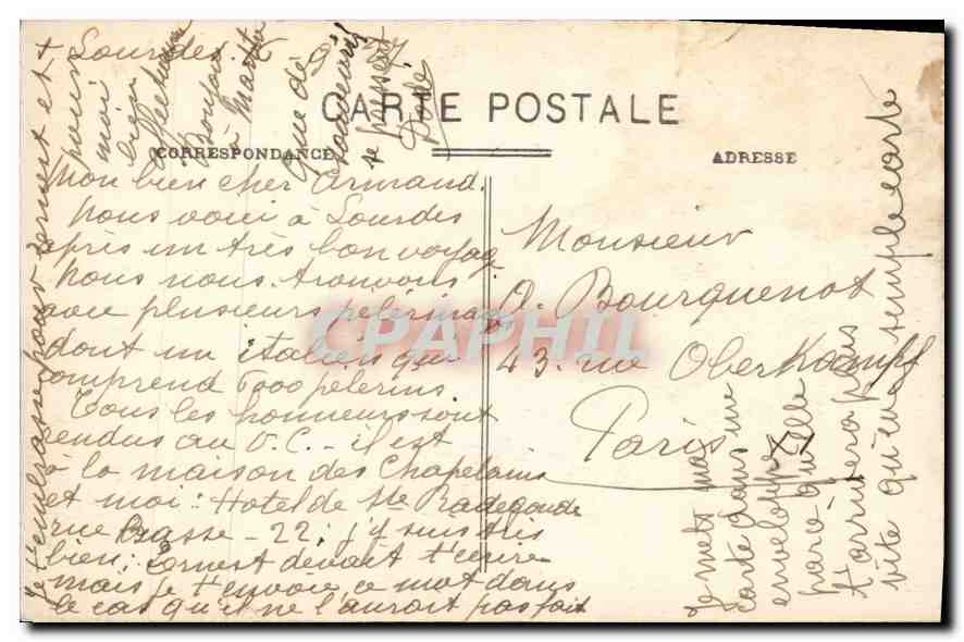 CPA Les Pyrenees Lourdes St michel et l'esplanade  — Verso