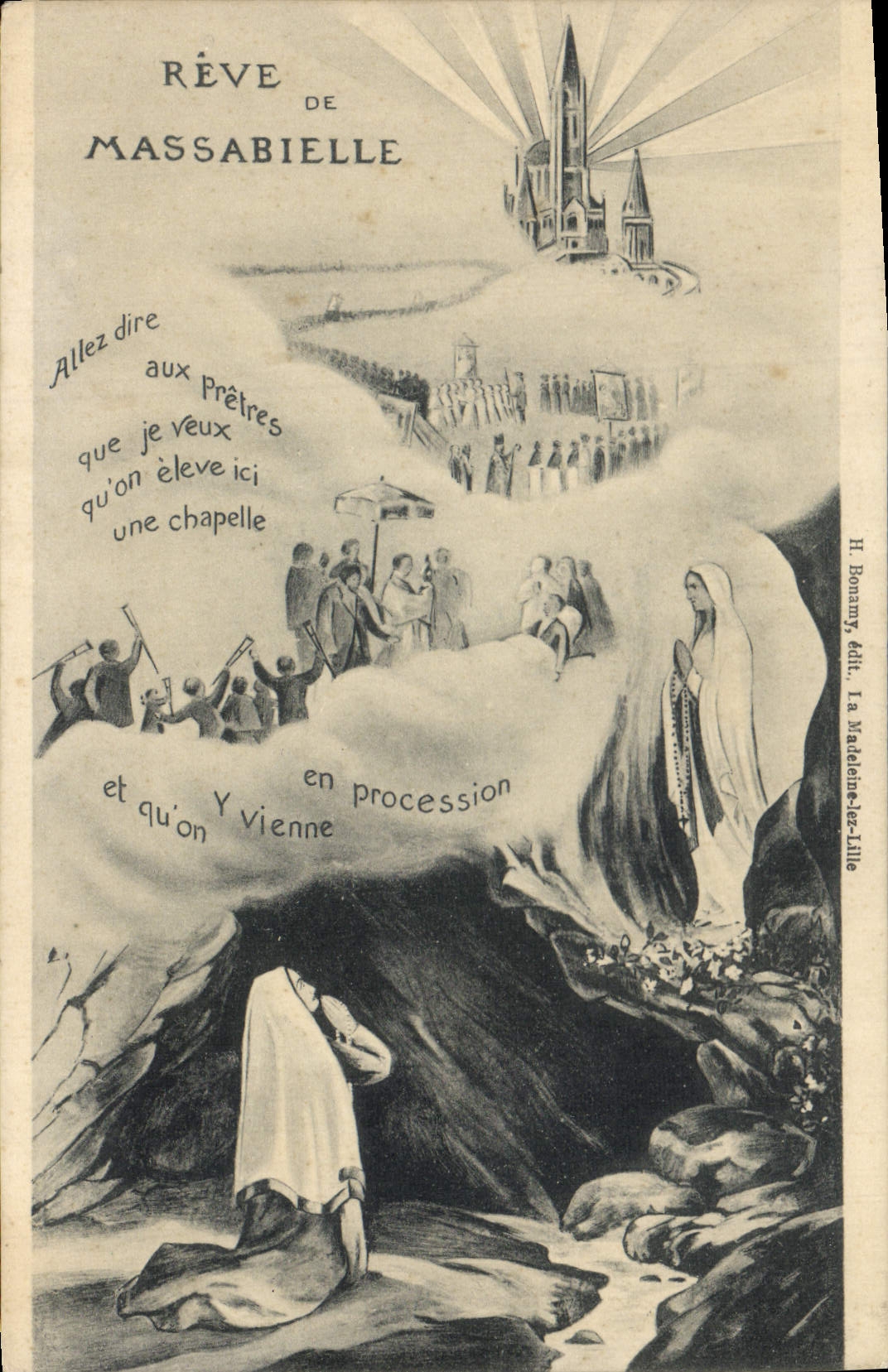 CPA Reve de Massabielle Lourdes