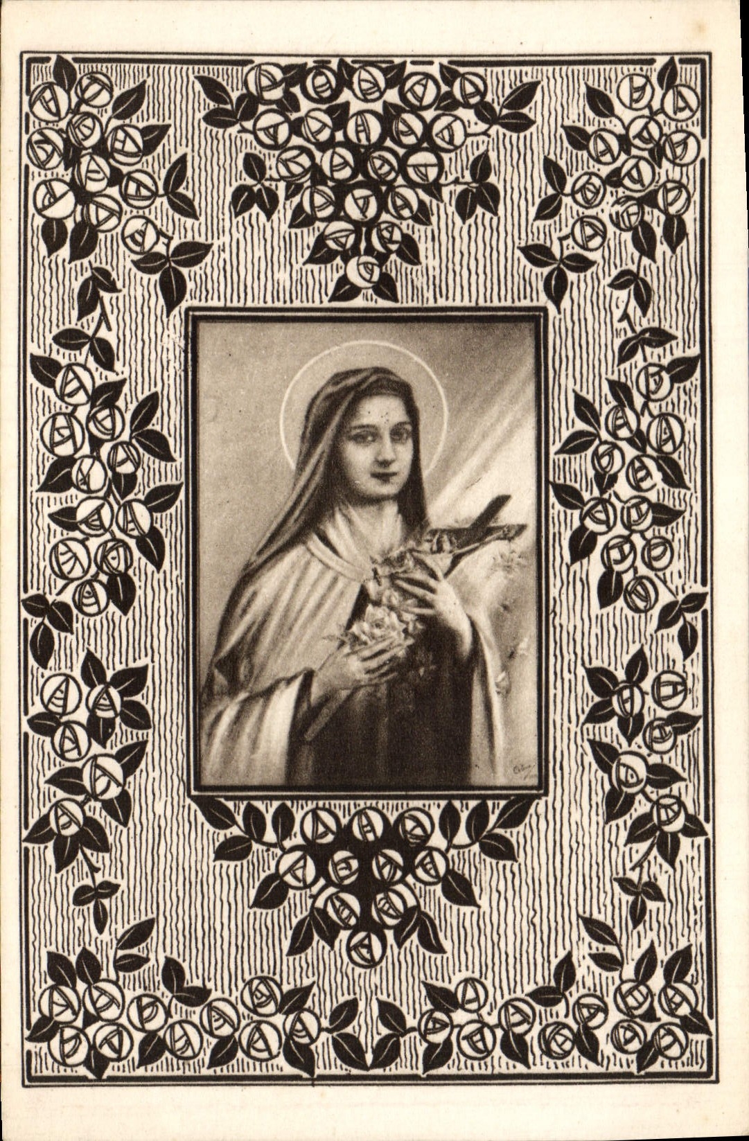 Sainte Thérèse de l'Enfant Jésus — Carte de souscription pour la basilique de Lisieux — éditée par l'Abbé Germain