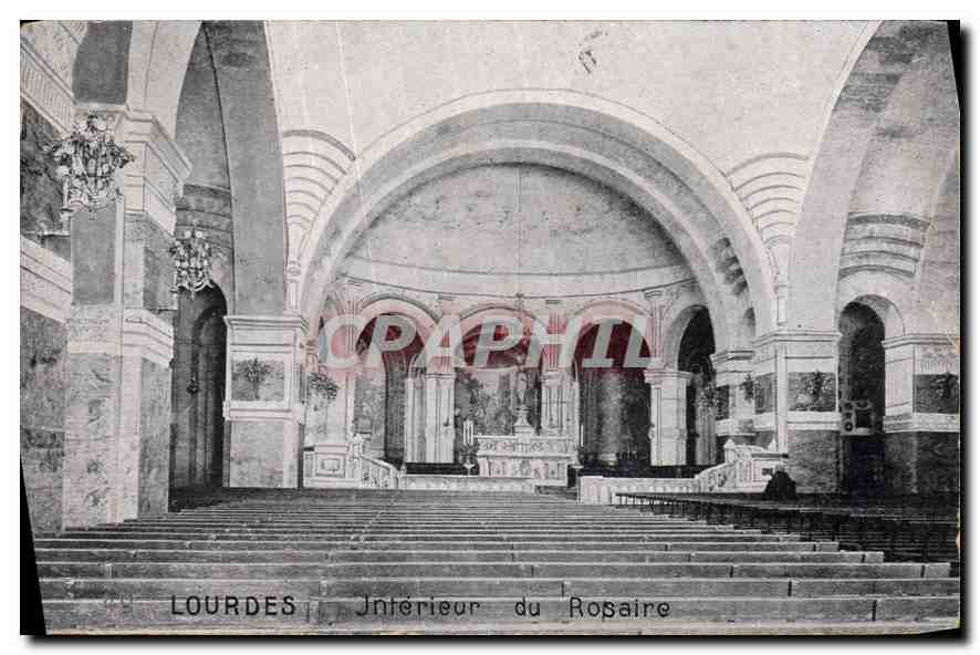 CPA Lourdes Interieur du Rosaire 