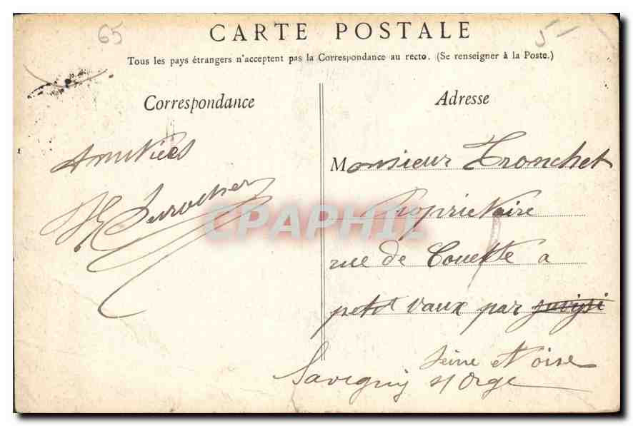 CPA Lourdes Calvaire Breton  — Verso