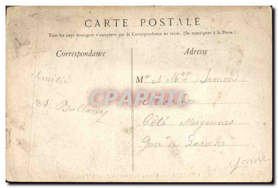 CPA Lourdes Vierge de l'Esplanade et le Fort  — Verso