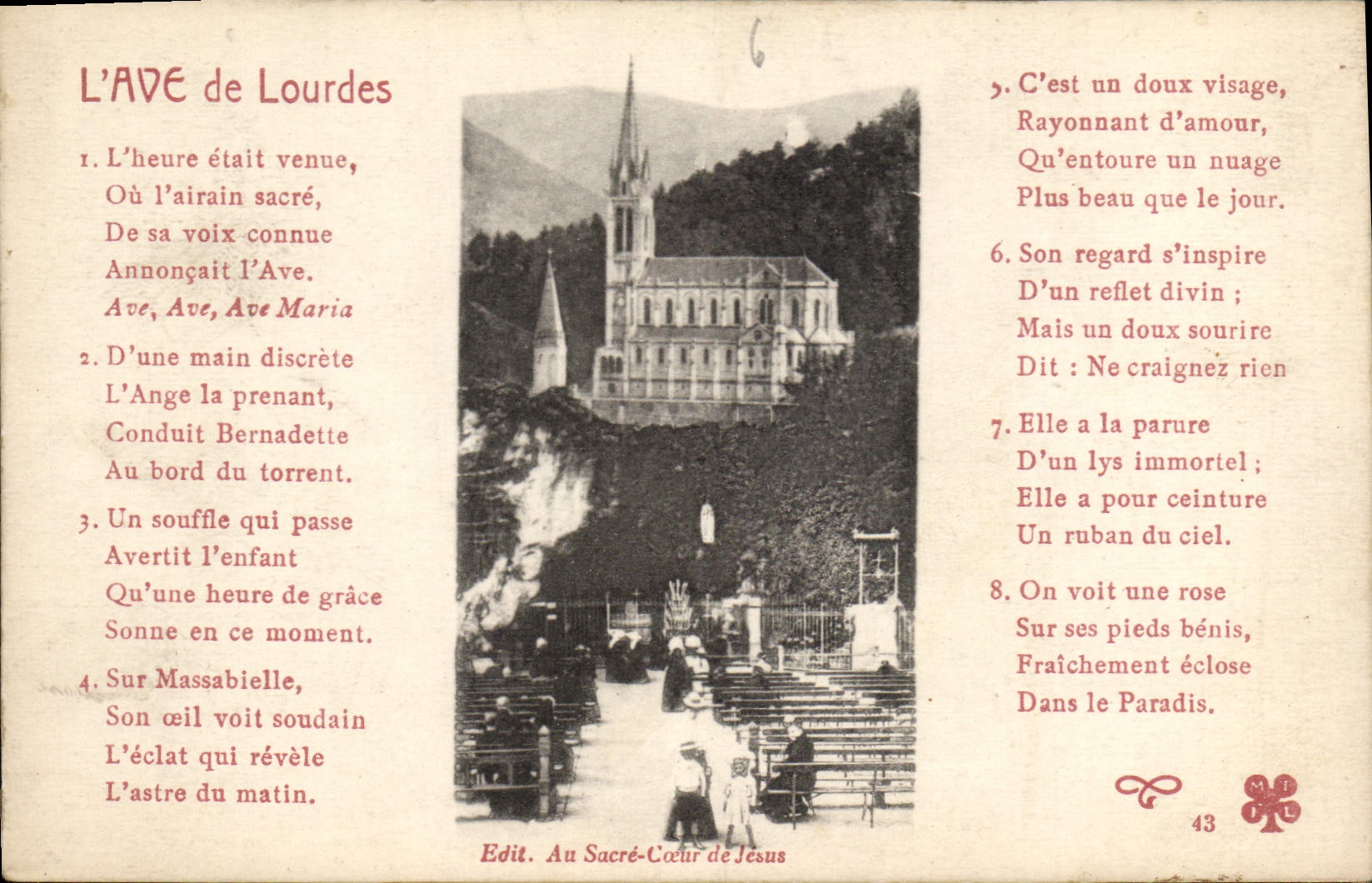 L'AVE de Lourdes — vue de la basilique et du sanctuaire — Edit. Au Sacré-Cœur de Jésus n°43