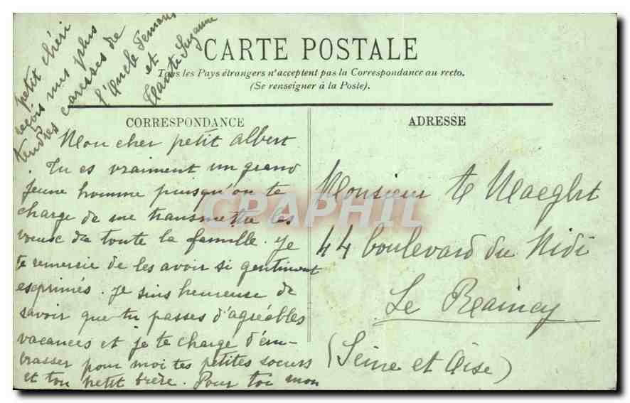 CPA Lourdes le Lac Peche Pecheur — Verso