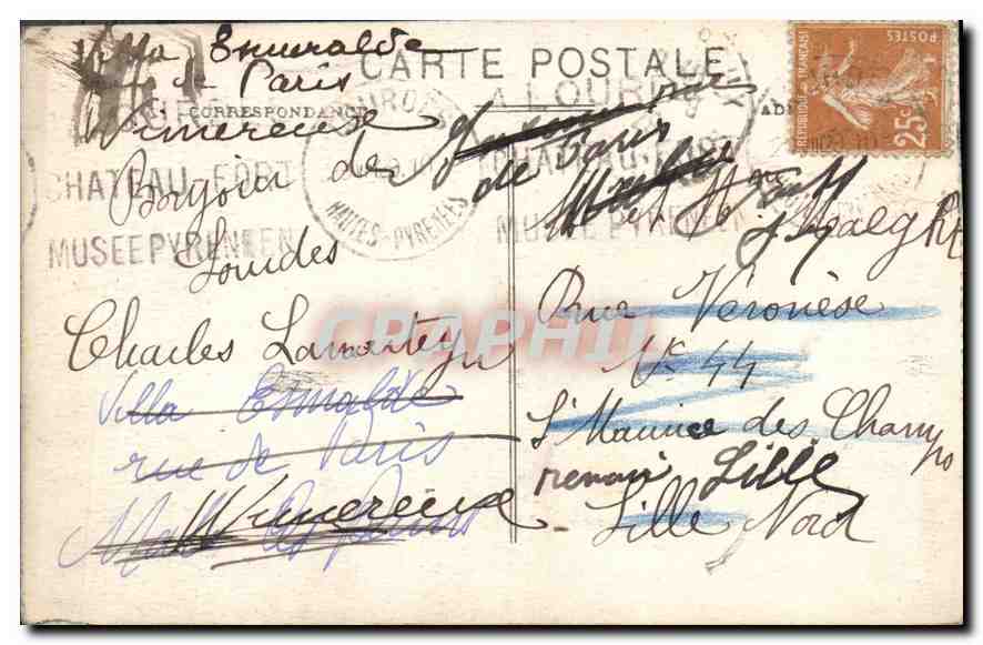 CPA De Lourdes Portez lui mes prieres mes souhaits mes voeux  — Verso