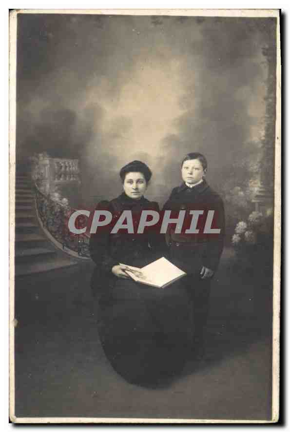 CARTE PHOTO Femme Enfant
