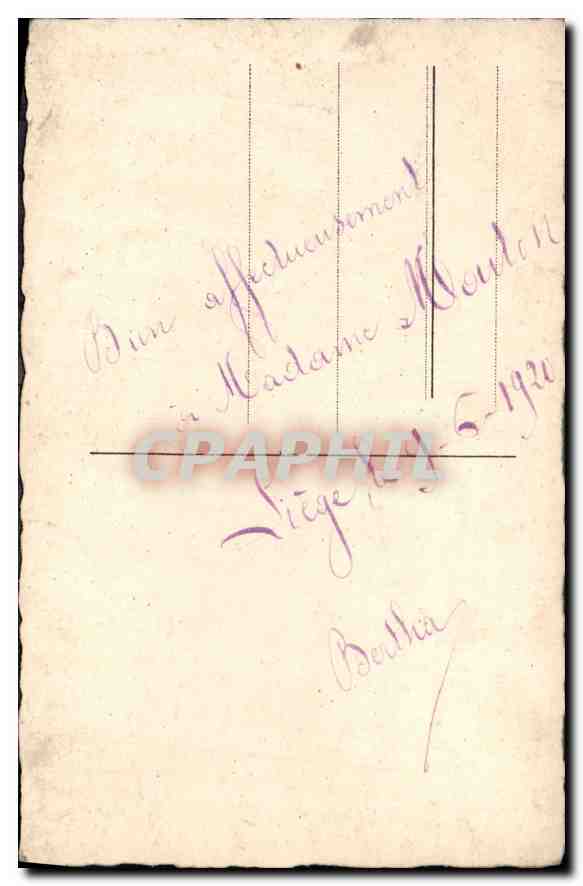 CARTE PHOTO Enfant Communiante — Verso