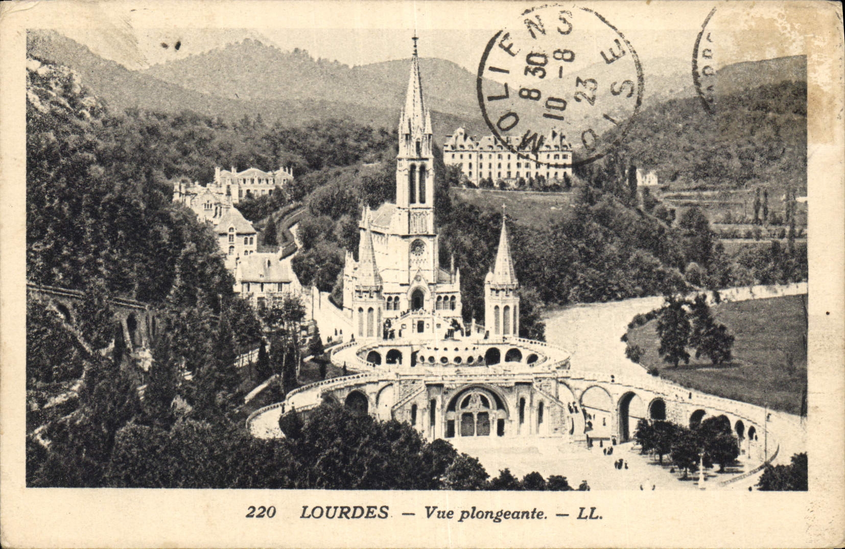 CPA Lourdes Vue plongeante 