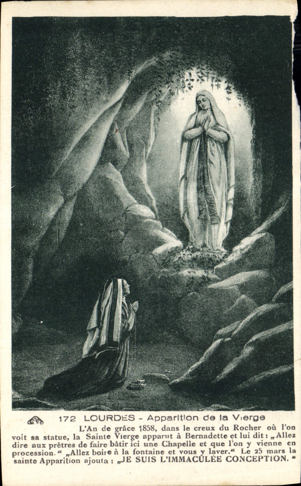 CPA Lourdes Apparition de la Vierge 