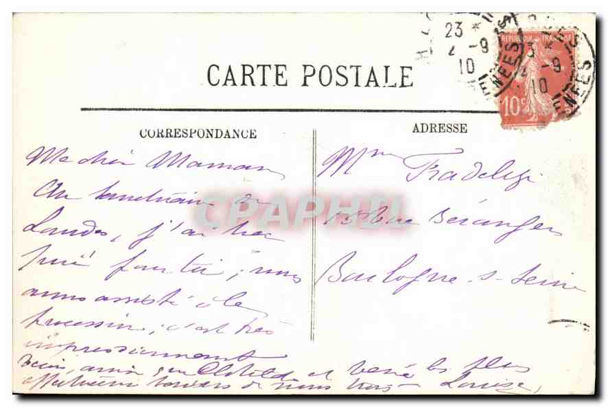 CPA Lourdes La Basilique  — Verso