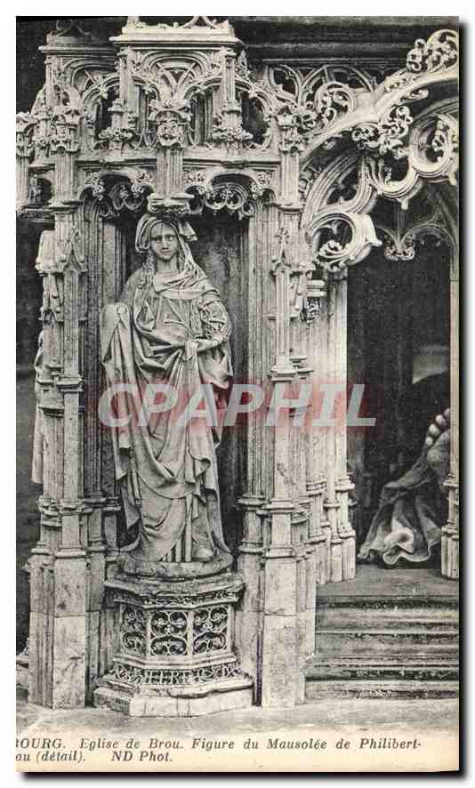 CPA Bourg Eglise de Brou Figure du Mausolee de Philibert 