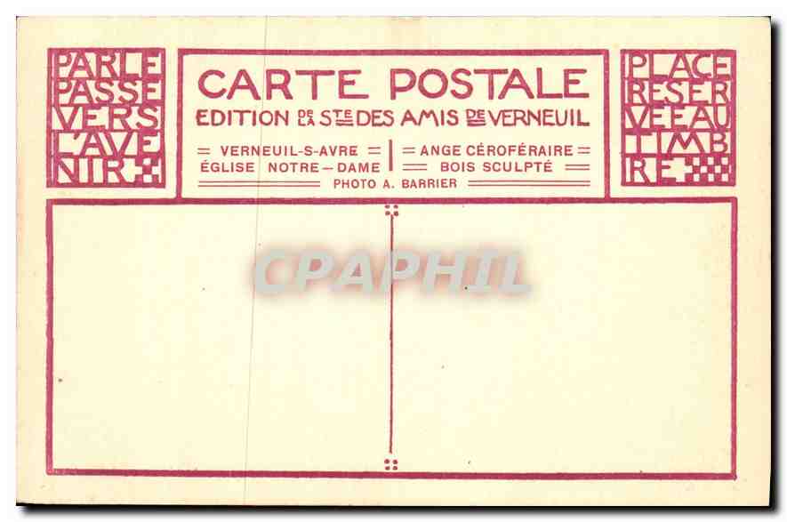 CPA Verneuil sur Avre Eglise Notre Dame Ange ceroferaire — Rückseite