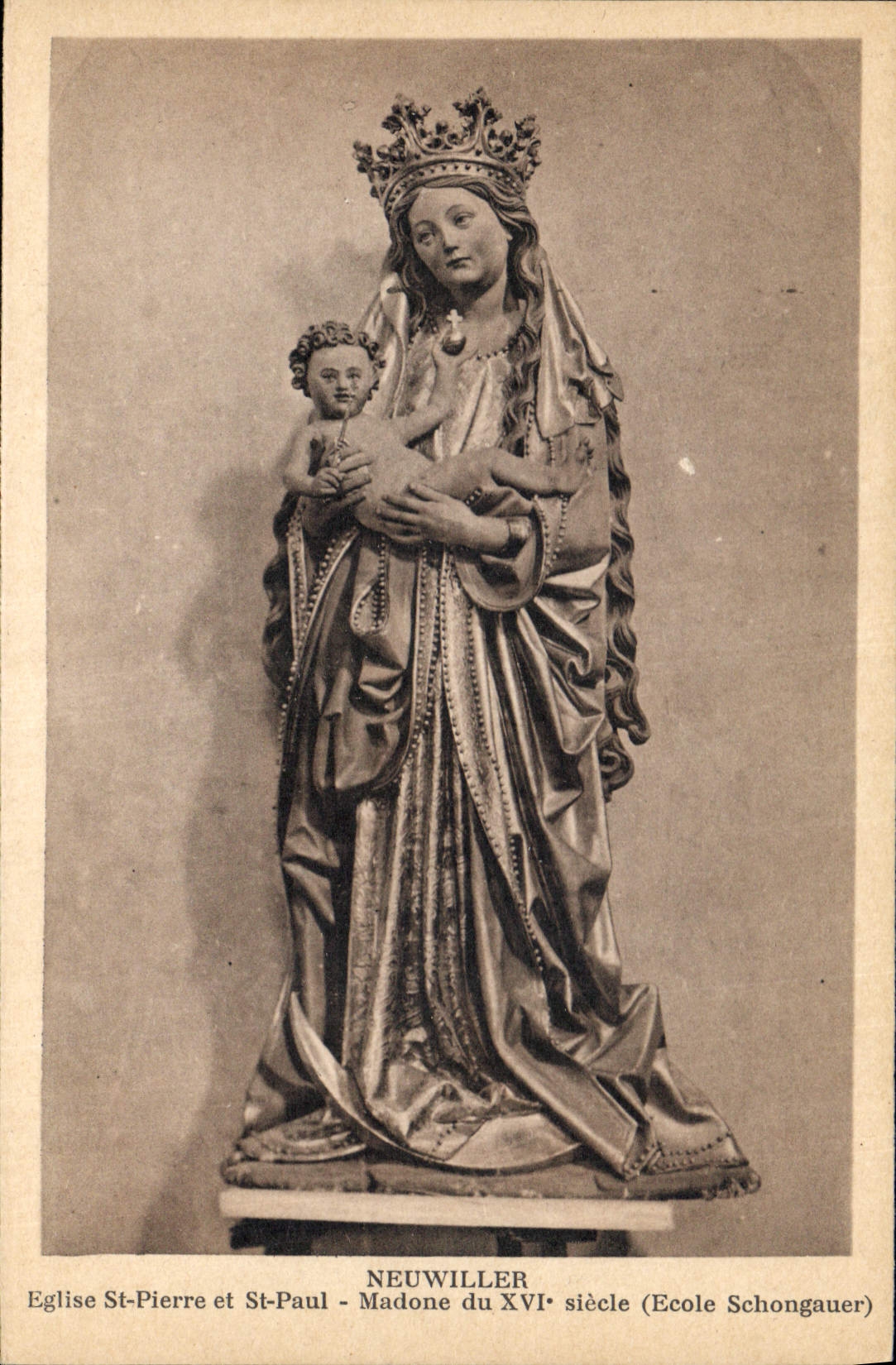 Neuwiller - Statue de la Vierge du XVIe siècle (École Schongauer)
