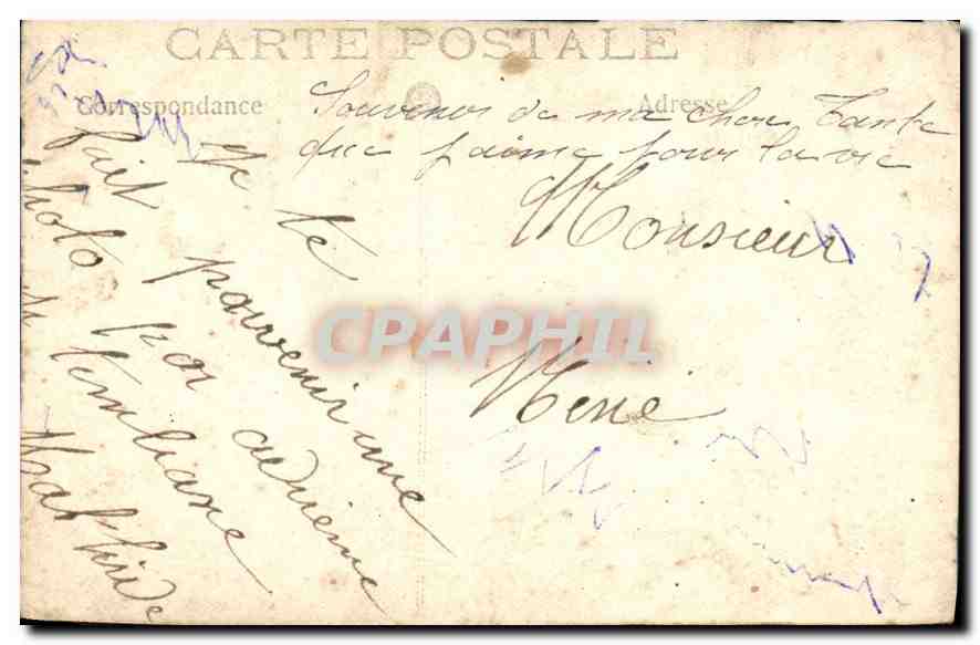 CARTE PHOTO Femme — Verso
