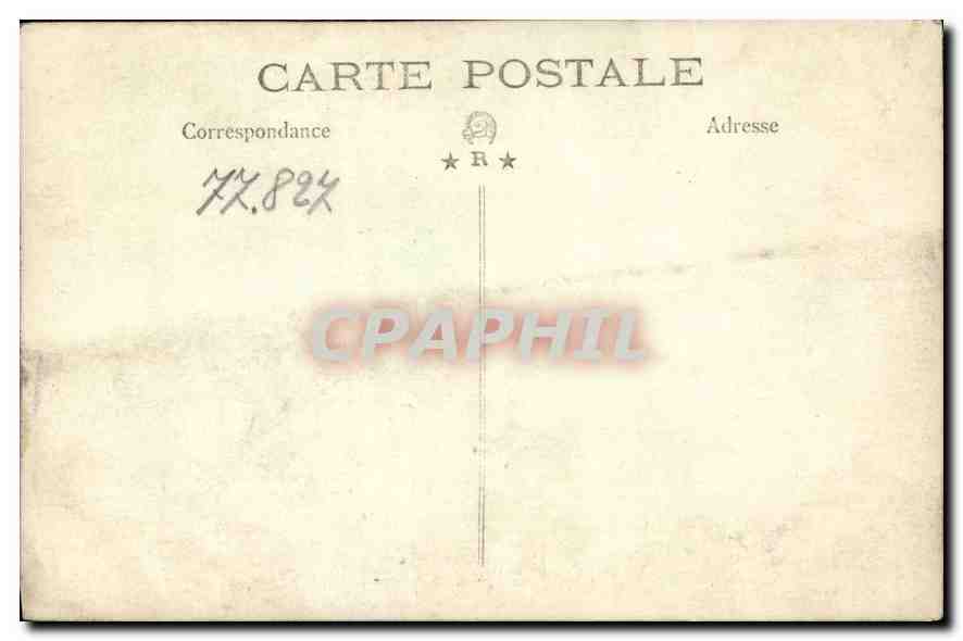 CARTE PHOTO Personnages Automobile — Verso